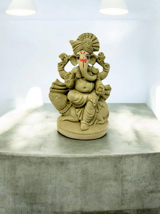 Suninow 100 % Eco Friendly Clay Ganesha Idol for Ganesh Chaturthi