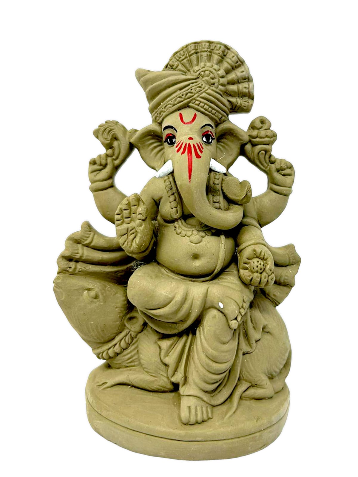 Suninow 100 % Eco Friendly Clay Ganesha Idol for Ganesh Chaturthi