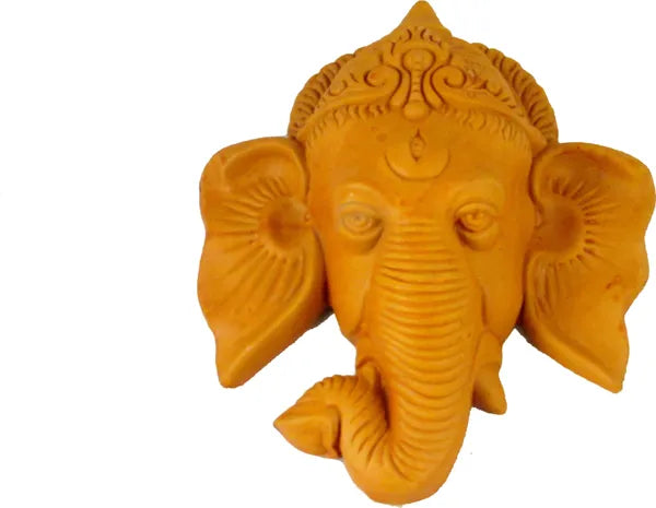 Ganesh Ji Hanging Ganpati Ganesha Idol For Car/Wall/Door/Pooja/Room |Hanging For Diwali Decorative Showpiece - 22 Cm (Terracotta, Brown)