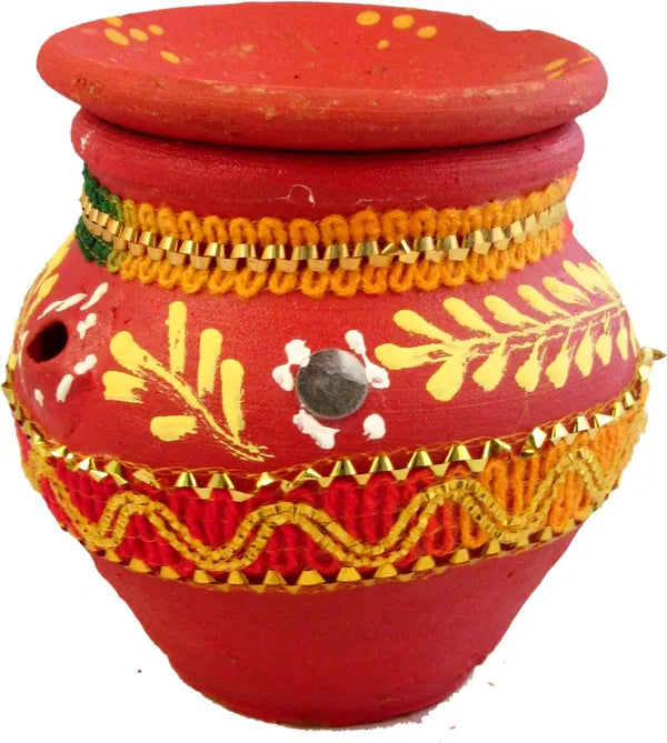 Karwa Chauth Pooja Thali Set|Karwachauth Thali Set |Karwa Chauth Thali Terracotta (7 Pieces, Multicolor)