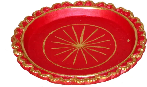 Karwa Chauth Pooja Thali Set|Karwachauth Thali Set |Karwa Chauth Thali Terracotta (6 Pieces, Multicolor)