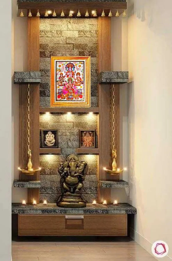 Photo & Frame God Vishnu Laxmi Ganesh Saraswati With Kuber Ji