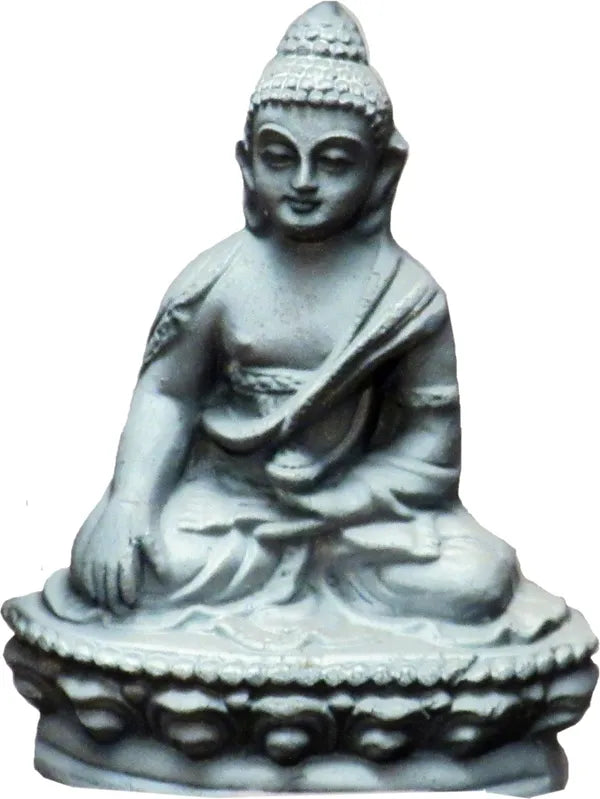 Buddha Statue For Home Decor Decorative Showpiece - 10 Cm (Terracotta, Grey)