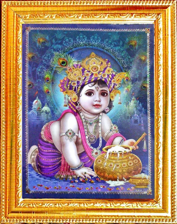 Photo & Frame 3D Bal Gopal   | Wall D????_Cor   |   Small Size ( 7 X 5 Inch )