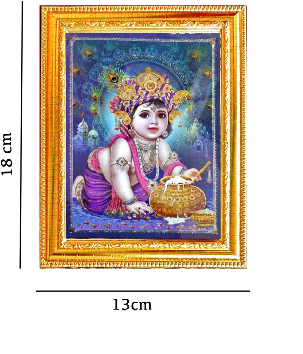 Photo & Frame 3D Bal Gopal   | Wall D????_Cor   |   Small Size ( 7 X 5 Inch )