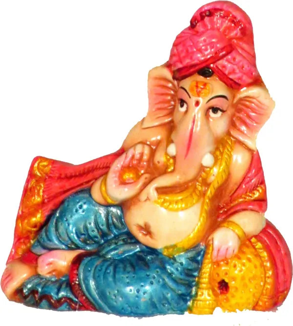 Lord Ganesha Idols For Pooja | Ganpati Statue Decorative Showpiece - 8.5 Cm (Terracotta, White)