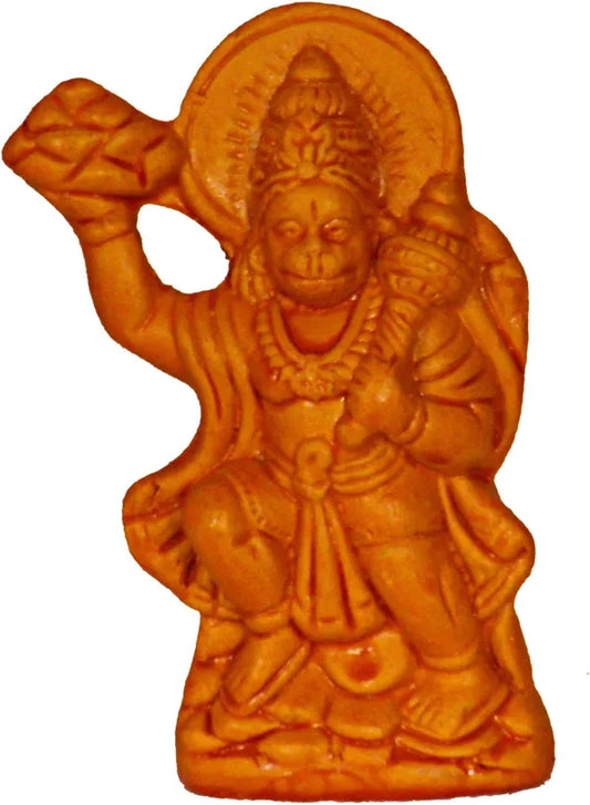 Hanuman Idol For Home Decorative Showpiece - 9 Cm (Terracotta, Brown)