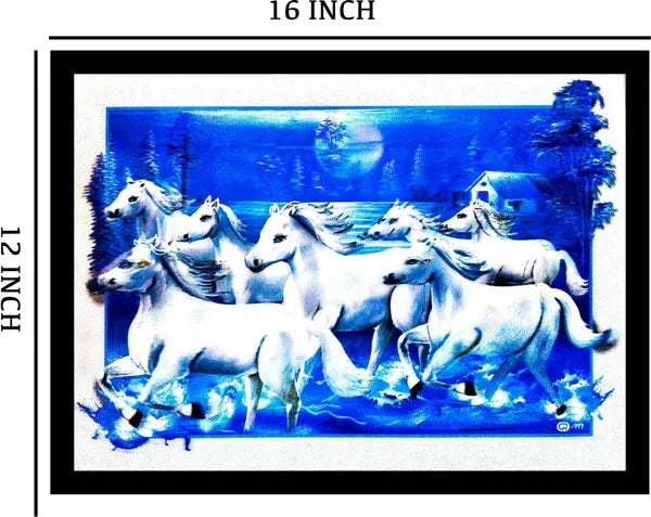 Photo & Frame 5D Horse Painting (12 X 16 Inch ) Digital Reprint 12 Inch X 16 Inch Painting (With Frame)