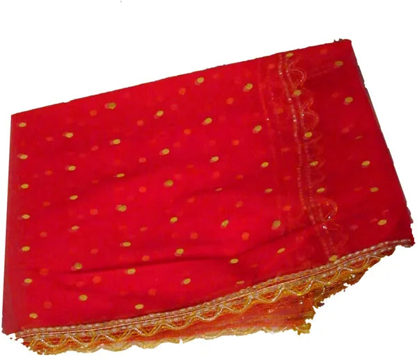 Photo & Frame Karwa Chauth Thali With Full Size Chunni , Glass And   For Pooja Terracotta (11 Pieces, Red, Multicolor)