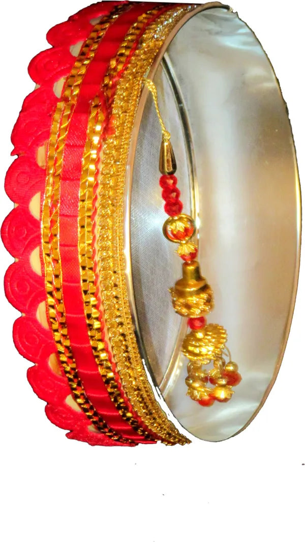 Terracotta Karwachauth And Ahoi Thali Set | Karwachauth Thali Terracotta (24 Pieces, Multicolor)