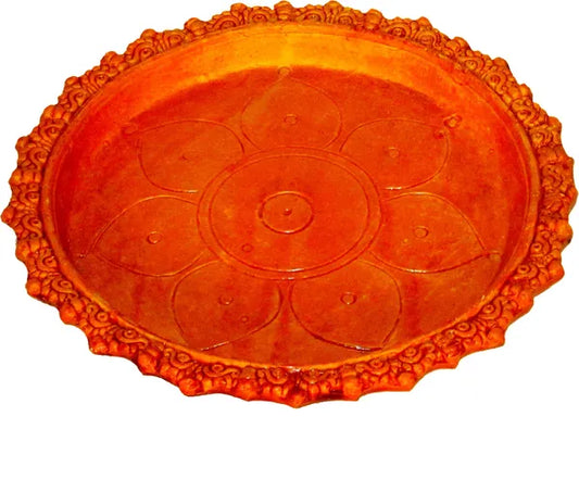 Terracotta Thali 9 Inch Terracotta (1 Pieces, Brown)