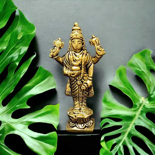 SUNINOW Suninow Brass Brass Statue of Ayurveda God Dhanvantari Idol Murti Decorative Showpiece - 20 cm (Brass, Gold)