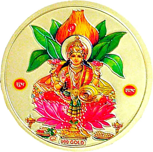 7.62 Cm Laxmi Ji Small Size Wall/Door Sticker Self Adhesive Sticker (Pack Of 1)