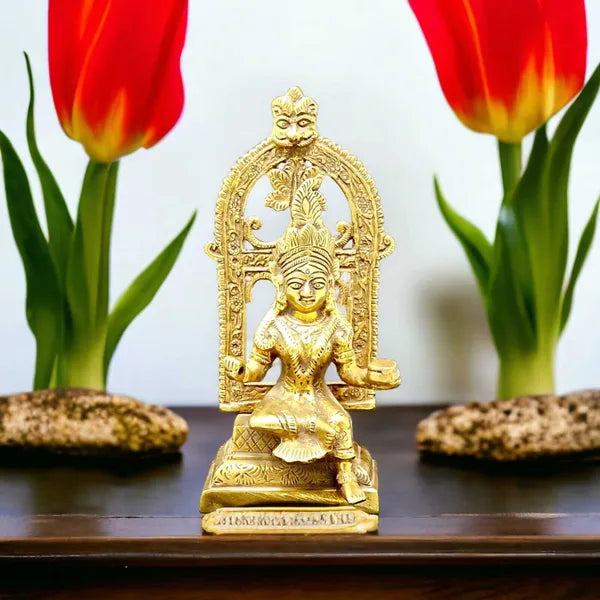 SUNINOW Suninow Brass Laxmi Devi idol for home and office Decorative Showpiece - 20 cm (Brass, Gold)