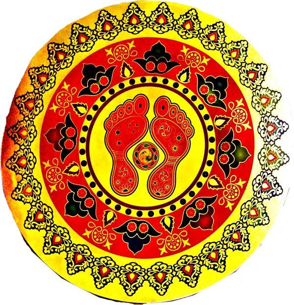 36 Cm Golden Rangoli Sticker For Home Self Adhesive Sticker (Pack Of 1)