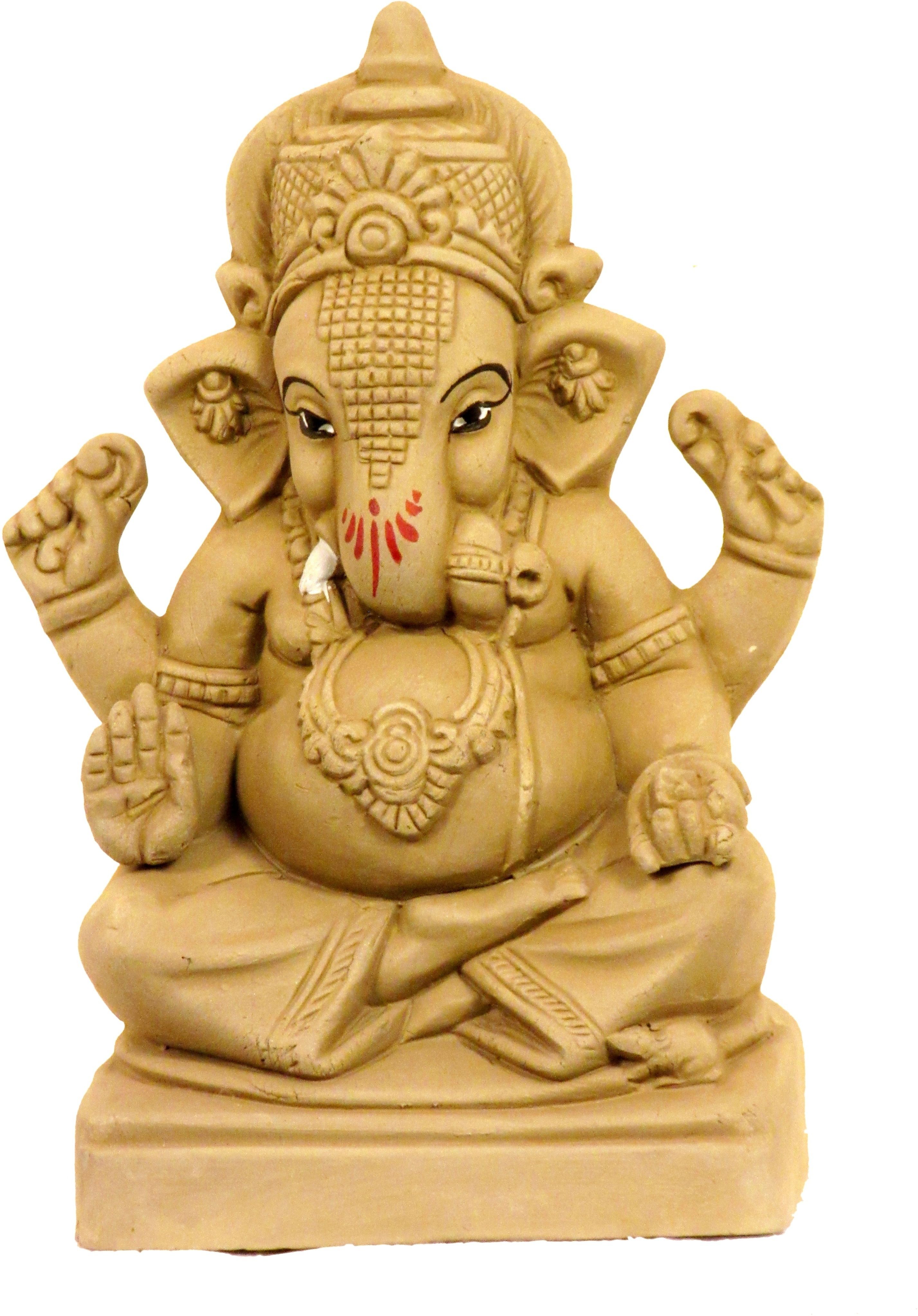 Suninow Eco Friendly Clay Ganesh Idol for Ganesh Chaturthi – 5.9 Inch