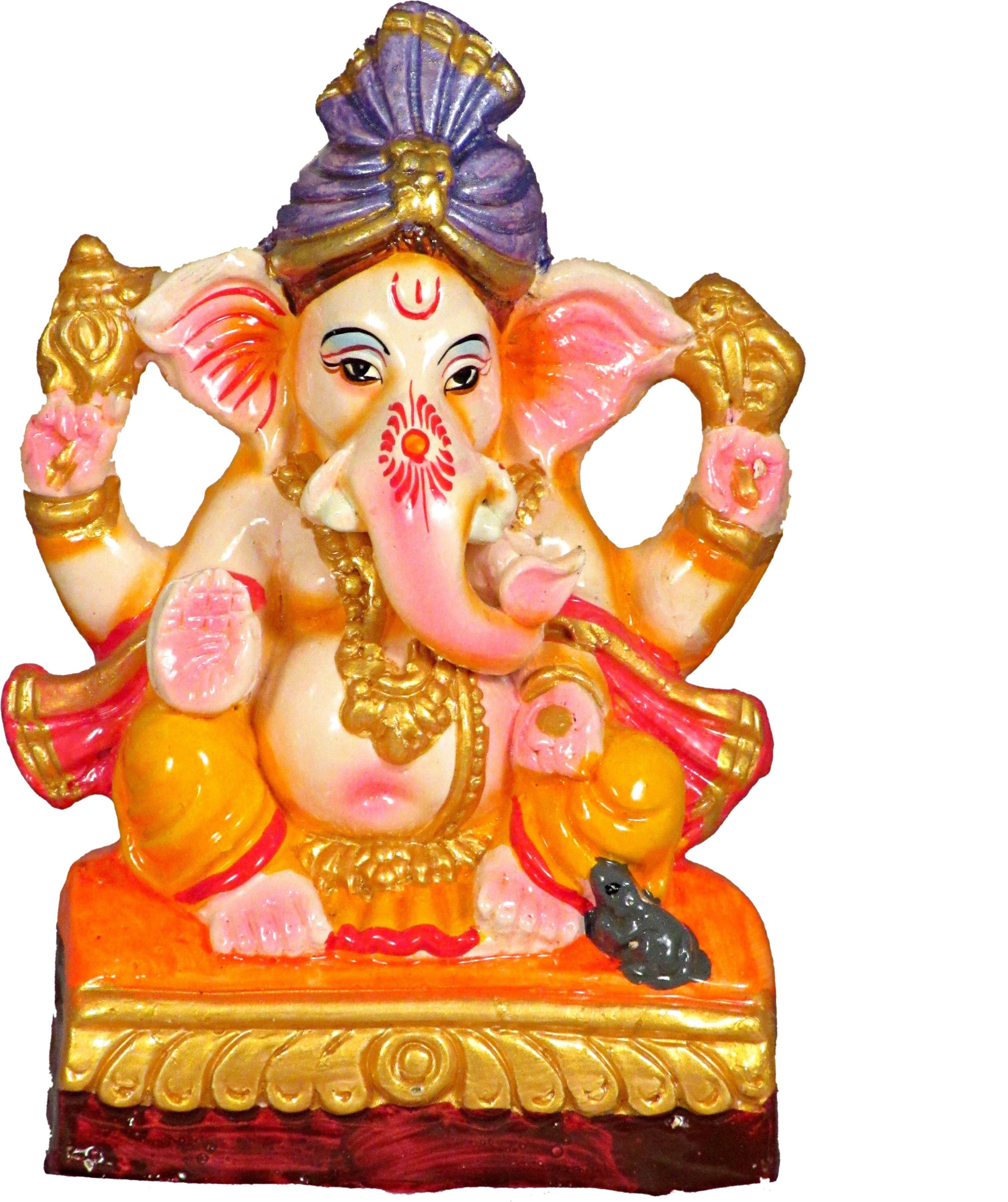 Suninow Eco Friendly Clay Ganesh Idol for Ganesh Chaturthi – 8.7 Inch (9cm Deep)