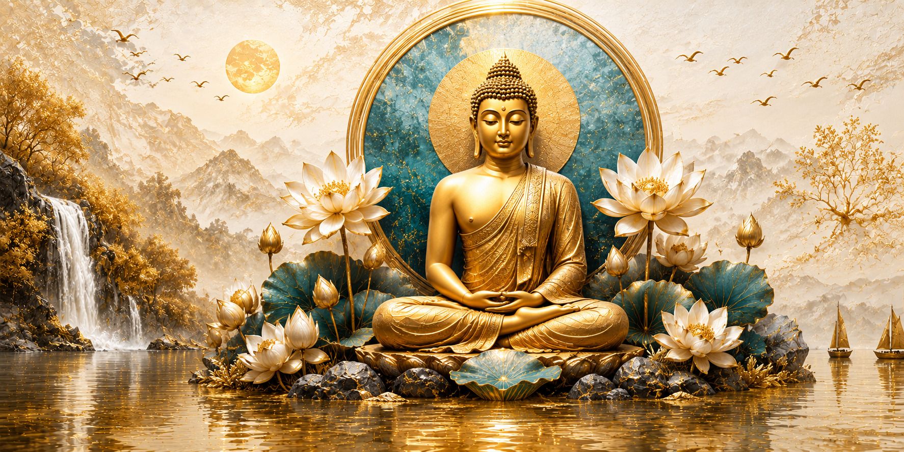 Buddha Religious Photo Frame — 33x24 cm
