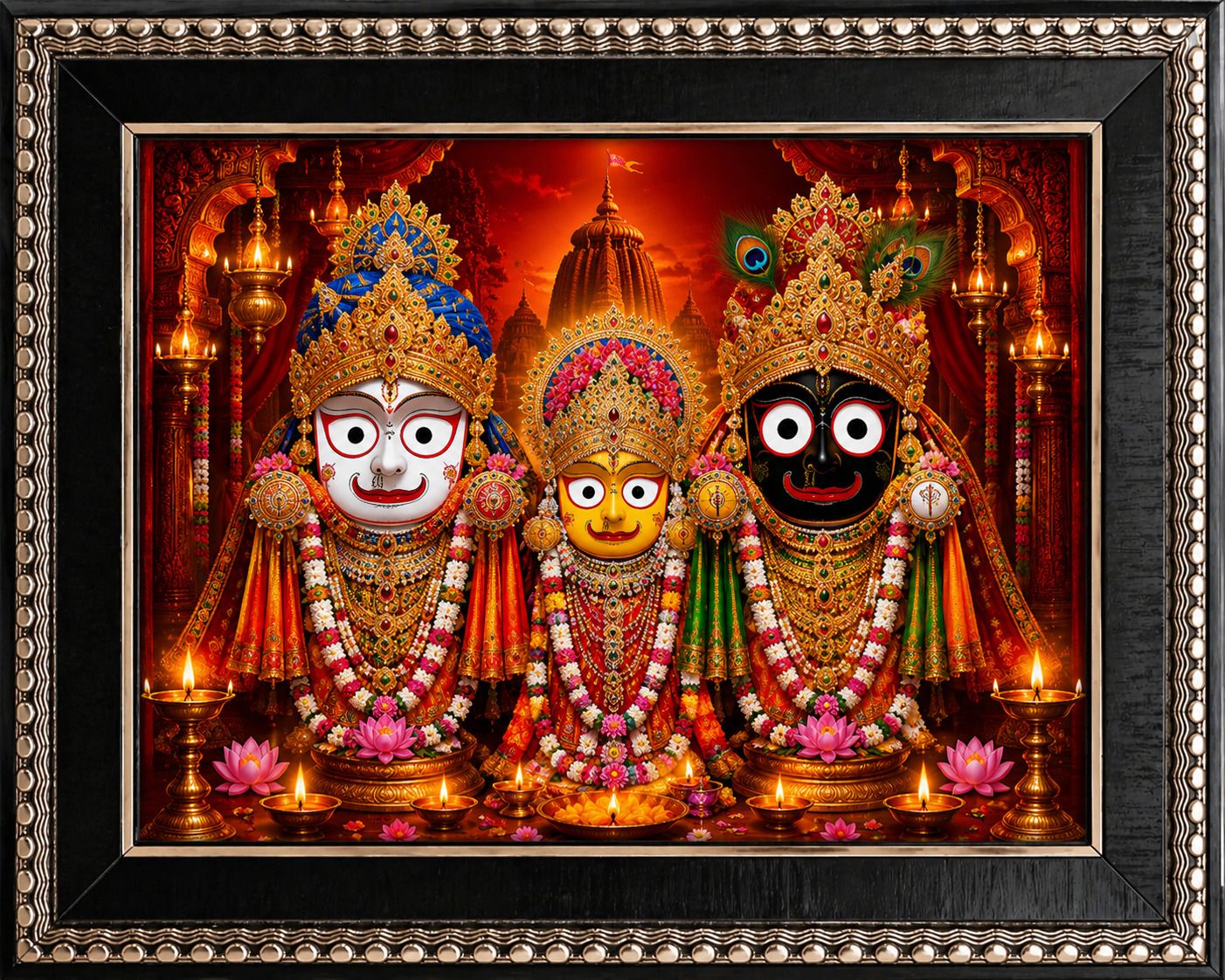 Jagannath Balabhadra Subhadra Wall Photo Frame — 24x19 cm