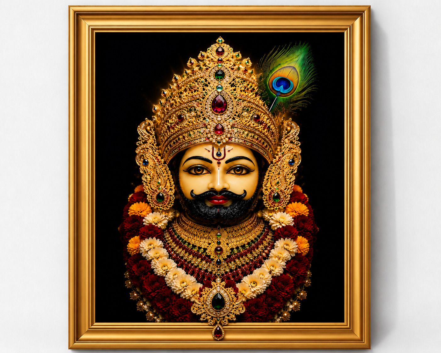 Shyam Baba MDF Sublimation Photo Frame 8x6 Inch with Golden Frame — 24x19 cm (2)