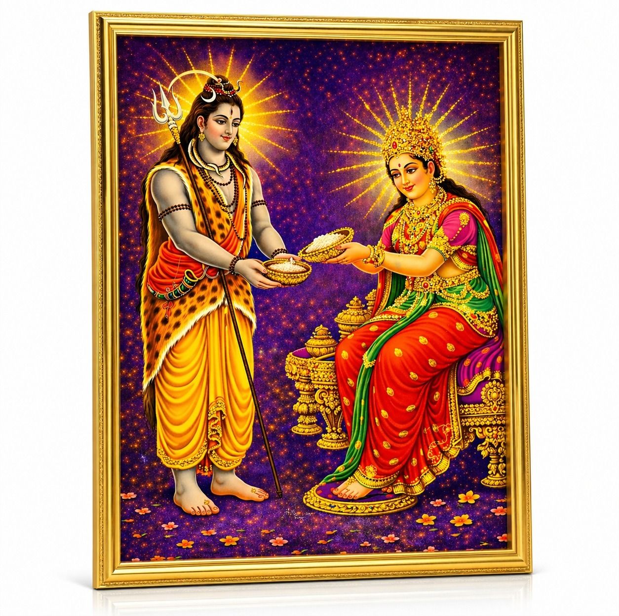 Shiv Annapurna Photo Frame | Sublimation Printed on MDF Living Room (8x12) — 30x21 cm