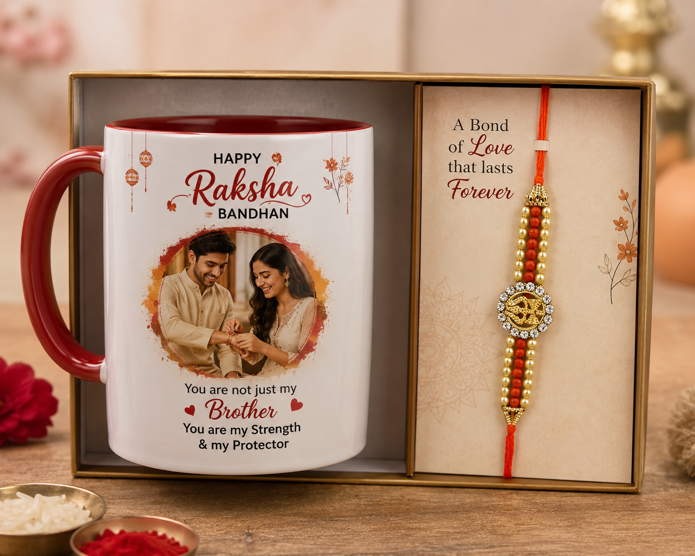 Designer rakhi-customisation9 Assorted Mug, Rakhi Set by SUNINOW
