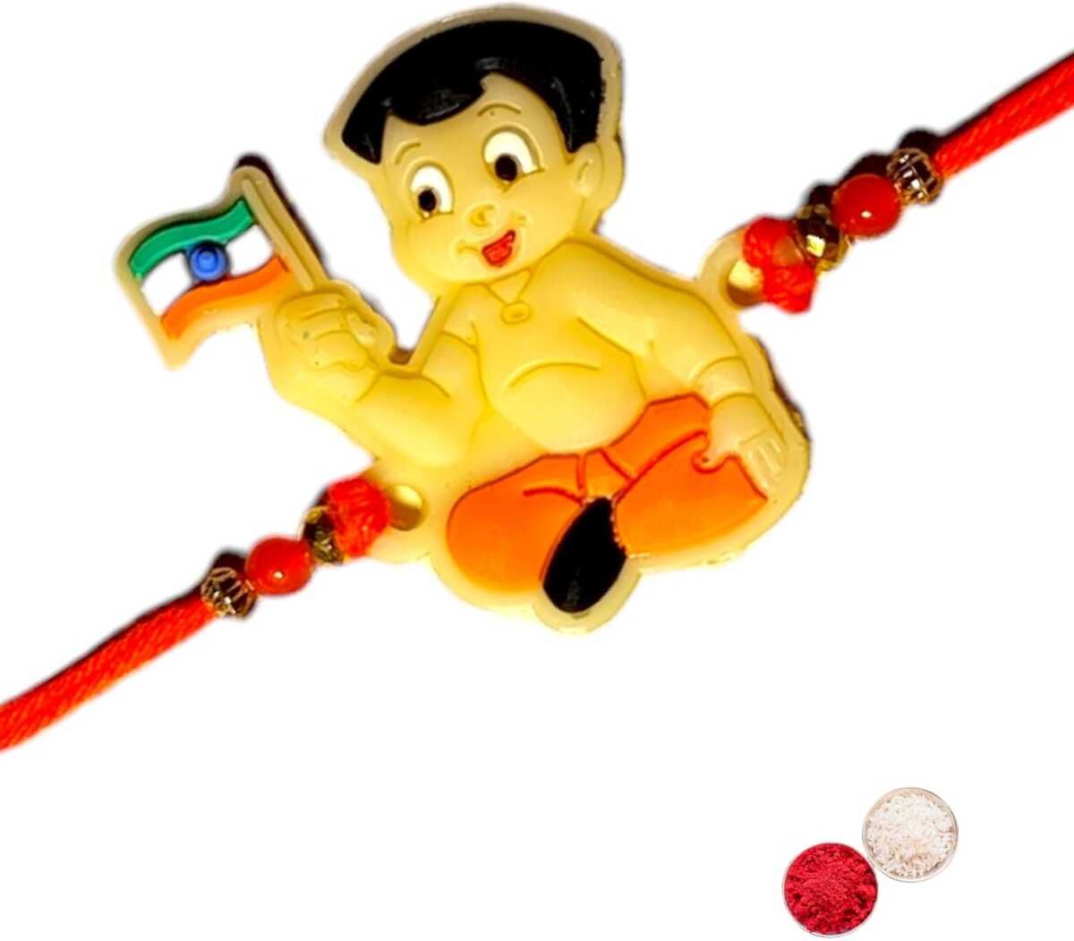 SUNINOW Kids bheem-03 Plastic (PVC) Rakhi Set (1 rakhi , 1 roli , 1 chawal)