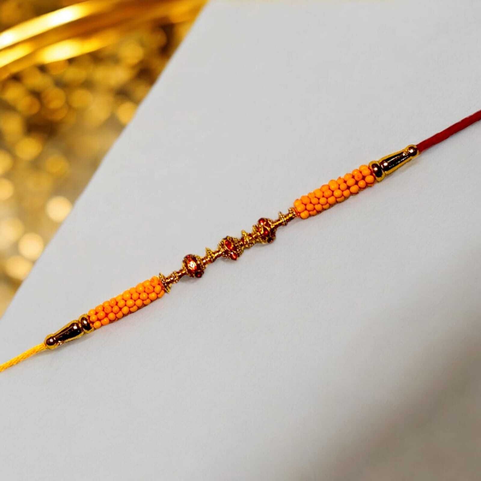 SUNINOW Designer YELLOW-CH--MUL-01 Assorted Rakhi Set (1 rakhi)
