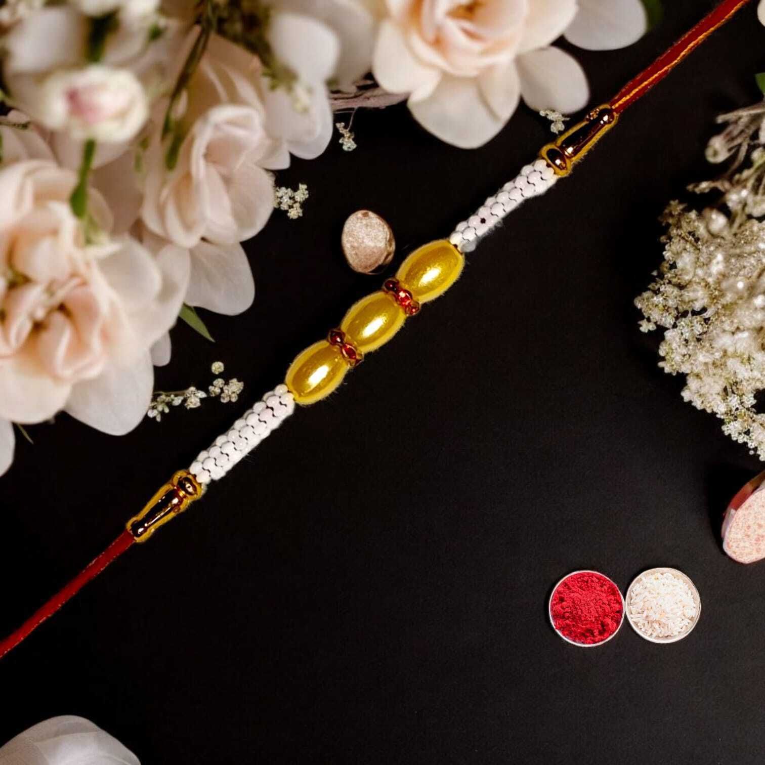 SUNINOW Designer zard-mf-4r-01 Assorted Rakhi Set (4)