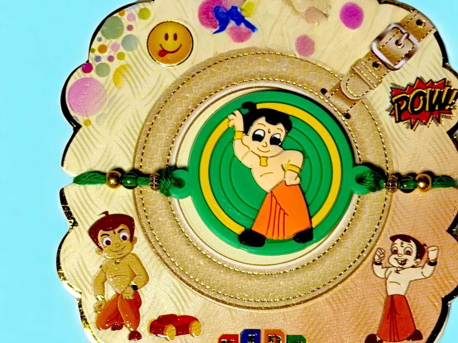 SUNINOW Bhaiya Bhabhi bheem-r-kada-05 Pearl Rakhi Set (1 rakhi for brother ; 1 rakhi for bhabhi ; 1 rakhi for kids)