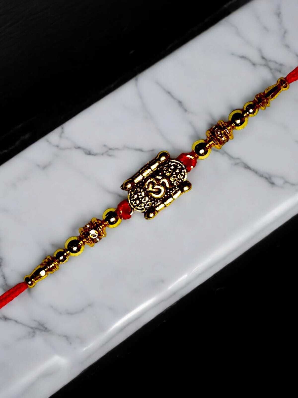 SUNINOW Religious OM-G-02 Assorted Rakhi Set (1 rakhi)