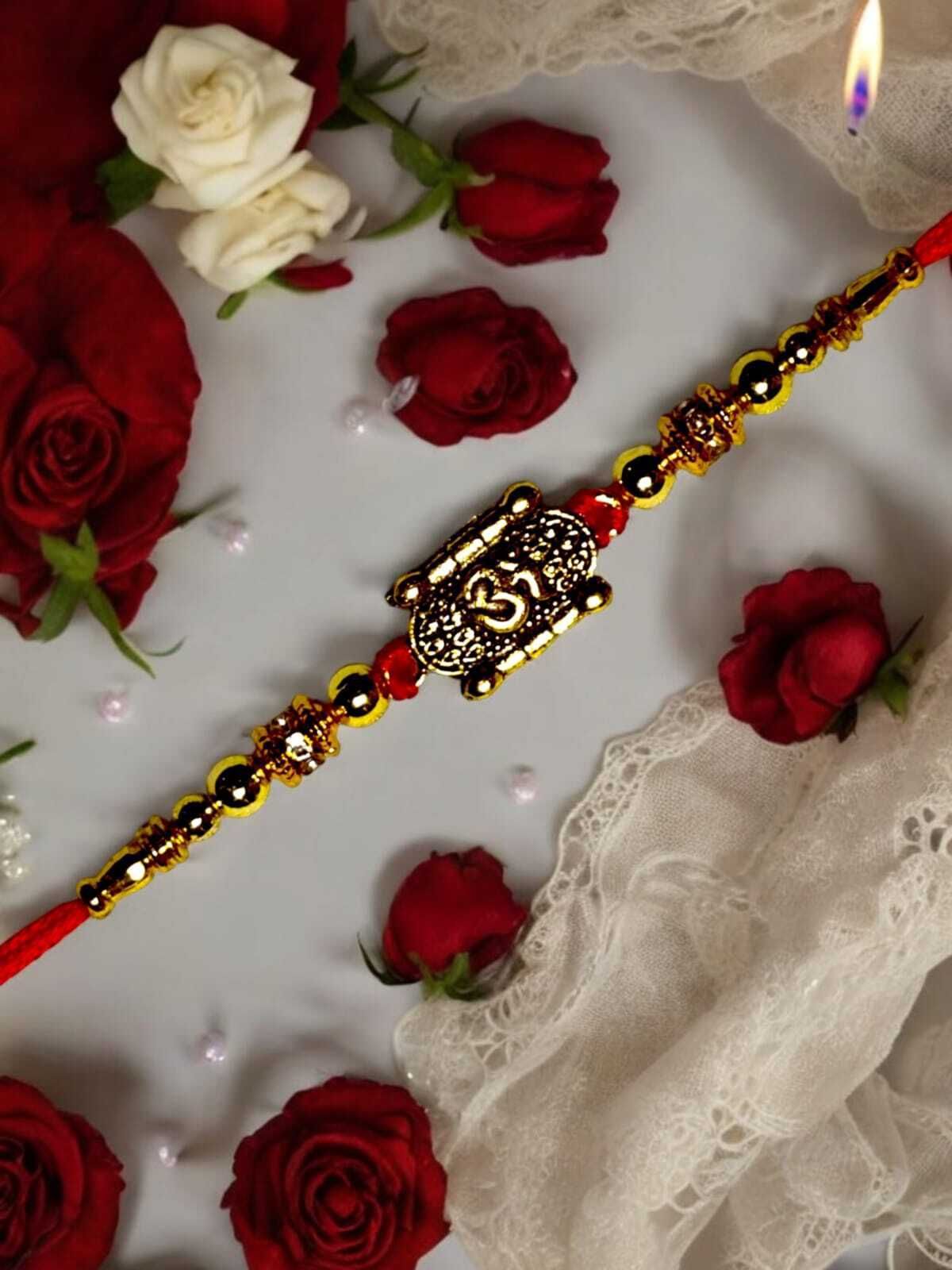 SUNINOW Religious OM-G-02 Assorted Rakhi Set (1 rakhi)
