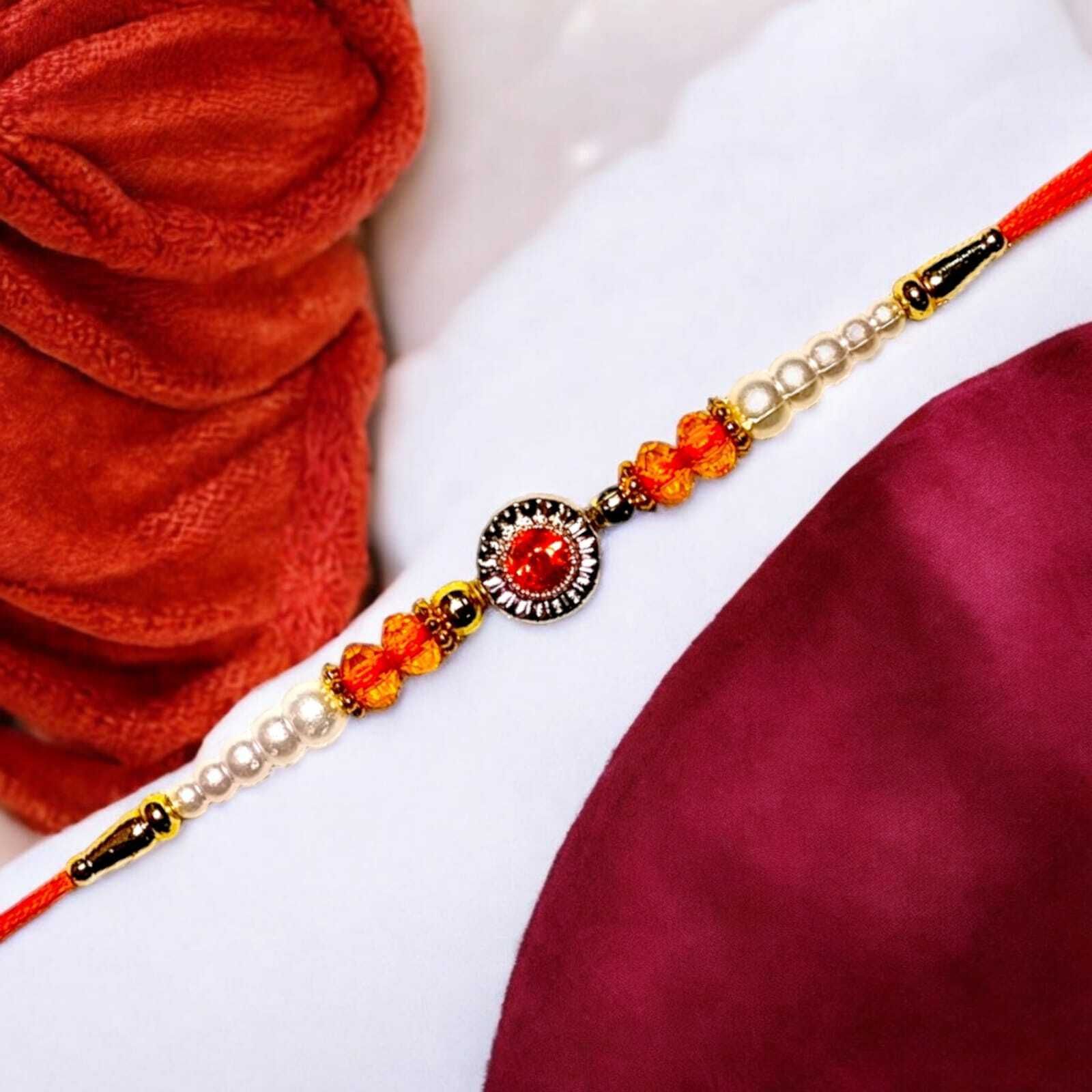 SUNINOW Designer ORANG-JAR-WB-01 Assorted Rakhi Set (1 rakhi)
