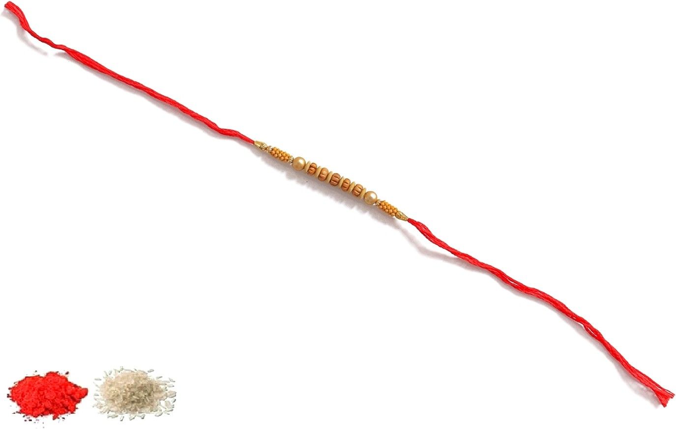 SUNINOW Designer SNPDCBR185 Sandalwood Rakhi Set (1RAKHI, roli, chawal)