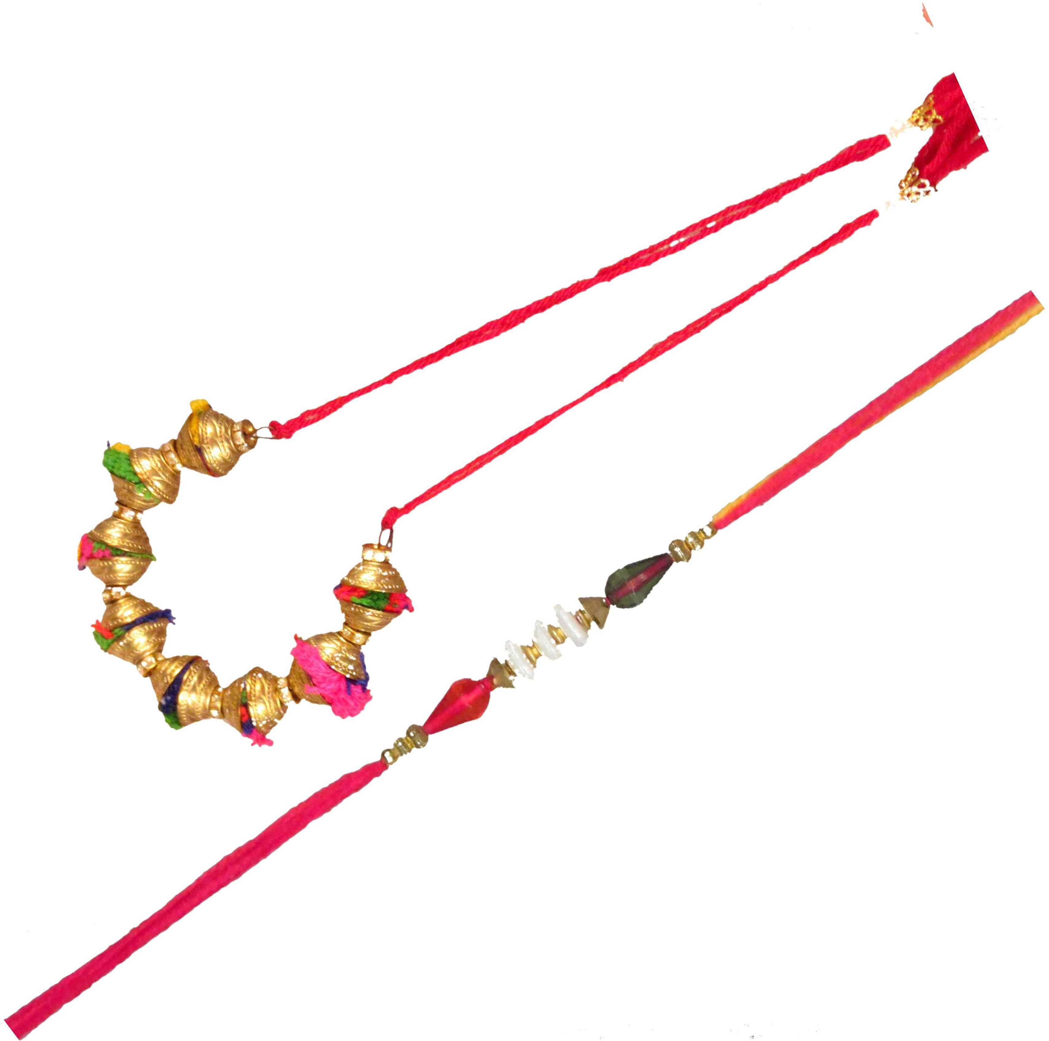 SUNINOW Bhaiya Bhabhi DCREATION10023 Assorted Rakhi Set (1 KADHA RAKHI, 1 RAKHI)