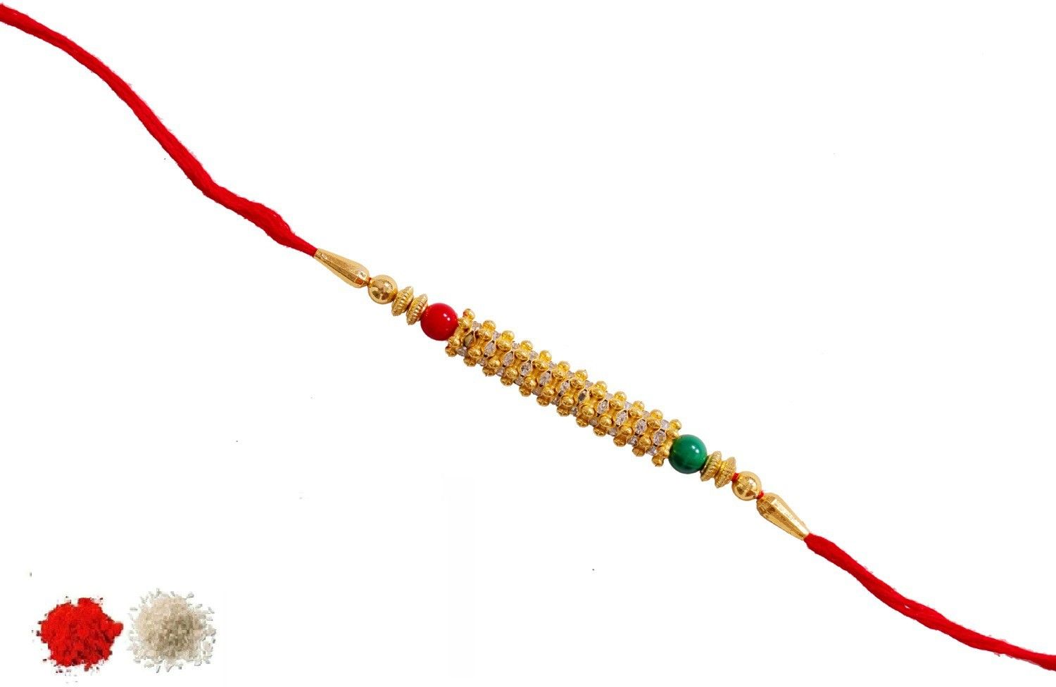 SUNINOW Designer SNPMSSD196 Assorted Chawal Roli Pack, Rakhi Set (1RAKHI, roli chawal)