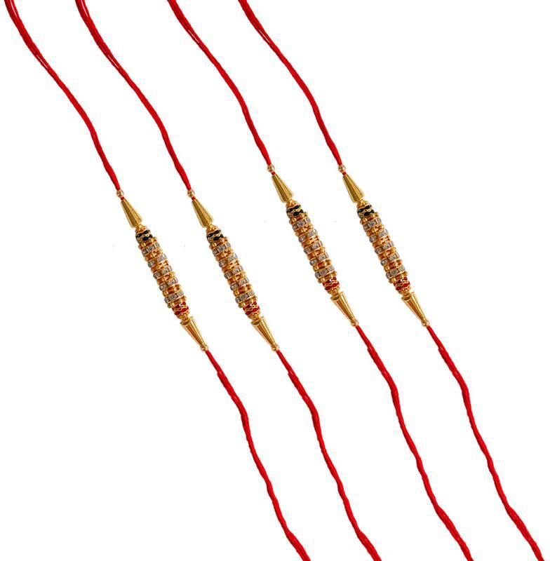 SUNINOW Thread EDWRGS2064 Assorted Rakhi Set (PACK OF 4)